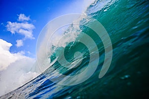 Surfing Wave in Tahiti