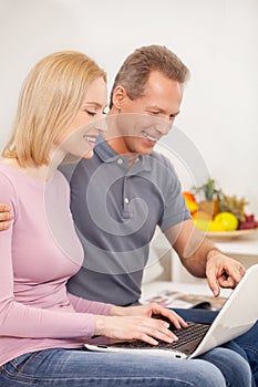 Surfing web together.