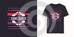 Surfrider stylish graphic tee vector design, print