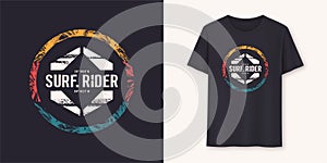 Surfrider stylish graphic tee vector design, print