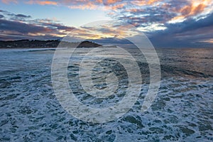 Surfs up - aerial sunrise seascape