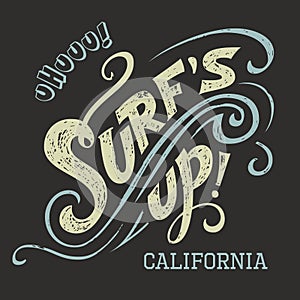 Surfs Up hand-lettering tee