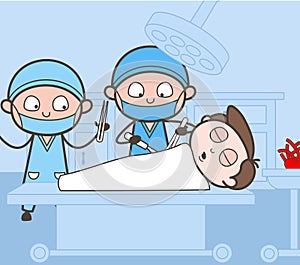 Surgeon Completing Operation Process Vector Concept photo
