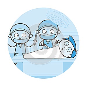 Surgeon Doing Heart Surgery Vector Concept photo