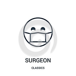 surgeon icon vector from classics collection. Thin line surgeon outline icon vector illustration. Linear symbol