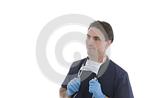 Surgeon in medical scrubs