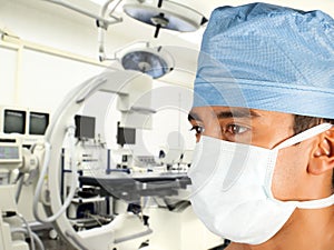 Surgeon in modern operation room photo