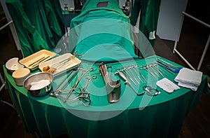 Surgeon and old surgical tools