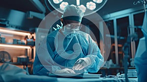 The Surgeon in Operation Room. AI generated photo