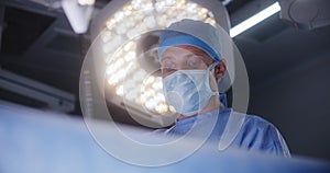Surgeon preparing to heart transplant surgery