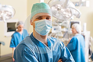 Surgeon in procedure room