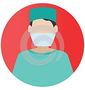 Surgeon Vector Illustration Icon which can Easily Modify or Edit