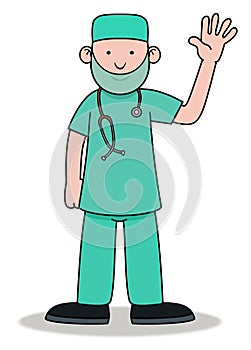 Surgeon Waving