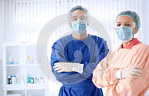 Surgeons standing in a uniform