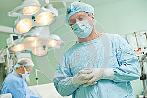 Surgeons team at cardiac surgery operation
