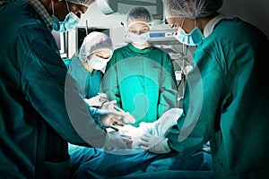 Surgeons team during a surgery