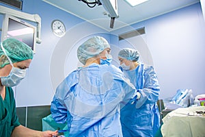 Surgeons team working in the hospital, operating room