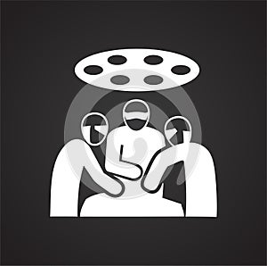 Surgery on black background