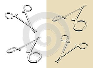 Surgery clamp illustrations