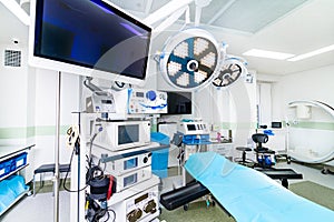 Surgery healthcare operating technologies. Hospital modern emergency room.