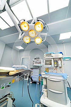 Surgery medical professional recovery ward. Emergency modern operation room.