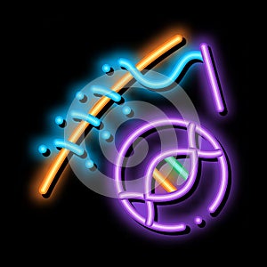 Surgery Medical Stitches Biomaterial neon glow icon illustration