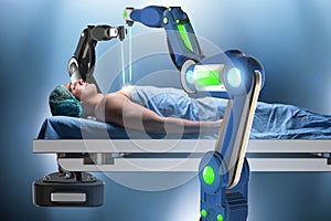 The surgery performed by robotic arm