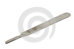 Surgical blade handle on white background