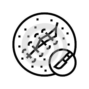 surgical excision mole removal line icon vector illustration