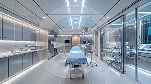 Surgical facility: complete with sanitized instruments and precision operating table