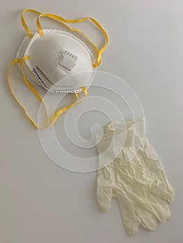 Surgical Gloves, N95 Mask Respirators and Health Care Protection Against Pollution or Virus
