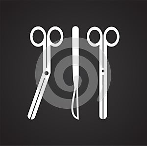 Surgical instruments on black background