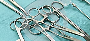 Surgical instruments close up view