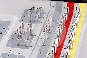 Surgical kit for dental implantology macro close up