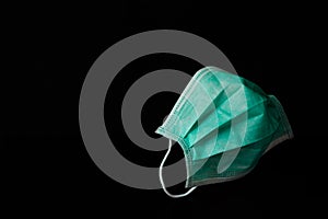 Surgical mask Doctor isolated on black background - for prevent dust PM 2.5, disease Coronavirus or COVID-19 photo