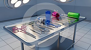 Surgical Instruments on a Tray