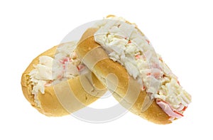 Surimi crab meat with mayonnaise sandwiches