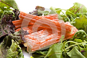 Surimi on salad photo