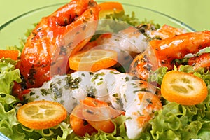 Surimi salad with kumquat photo