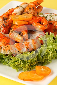 Surimi salad with kumquat photo