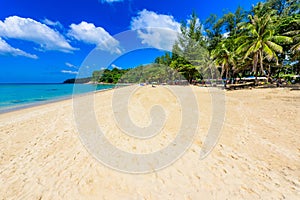 Surin beach, Paradise beach with golden sand, crystal water and palm trees, Patong area on Phuket Island, Tropical travel