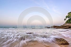 Surin beach at sunset in Phuket island