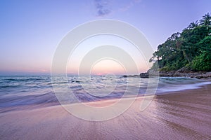 Surin beach at sunset in Phuket island