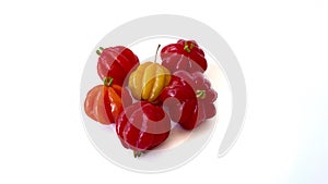 Surinam cherries isolated on white