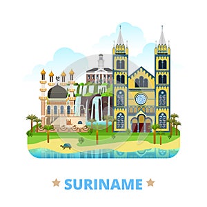 Suriname country design template Flat cartoon styl