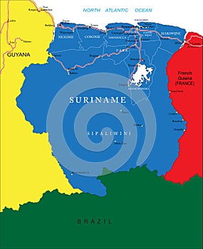Suriname map photo