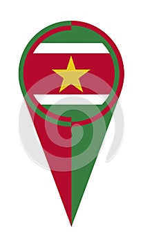 Suriname Map Pointer Location Flag