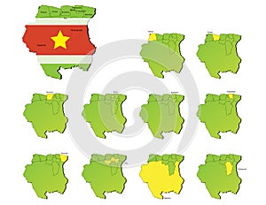 Suriname provinces maps