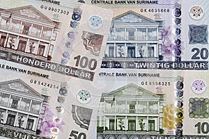 Surinamese Dollar a business background photo