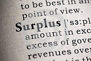 Definition of the word surplus